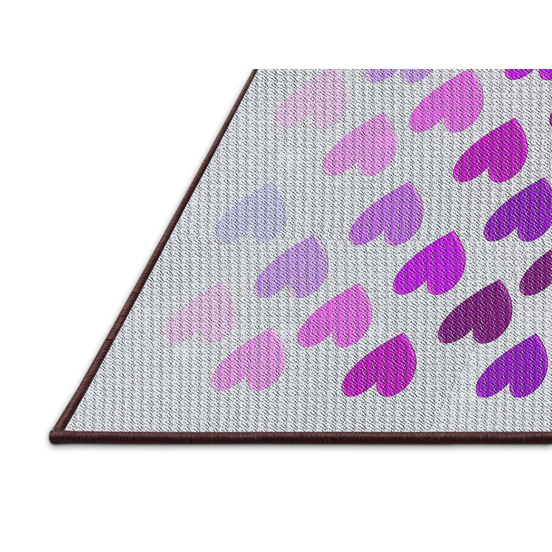 Tapis mauve/gris tissé à la machine, Rectangle 5 pi x 7 pi