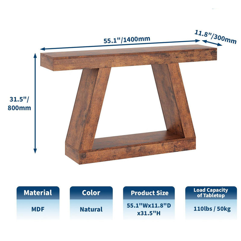 140cm Console Table, Brown