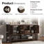 Meuble-lavabo autoportant en noyer de 60 po avec double lavabo et plateau en pierre artificielle Aastha-1289636781