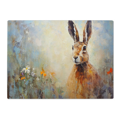 Hare Impressionism  Glass Chopping Board