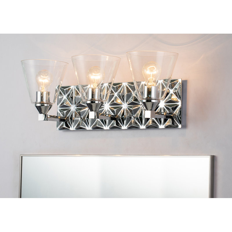 Alpha 3 Light Bath Vanity In Brass, Chrome