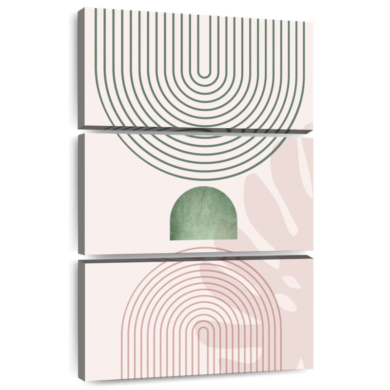 Rose, vert, Mid-Century botanique II