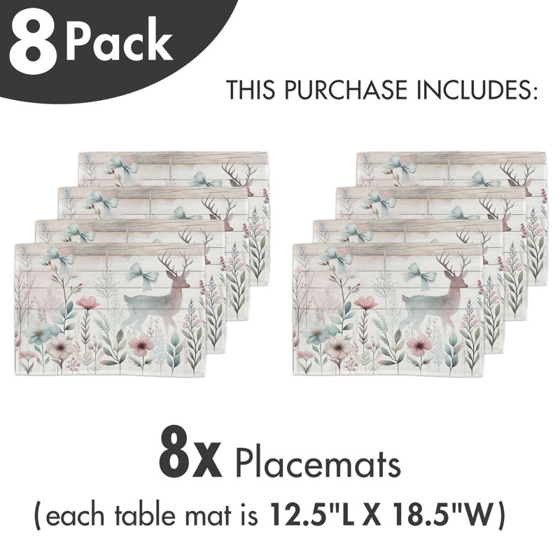Ensemble de 8 napperons rustiques East Urban Home