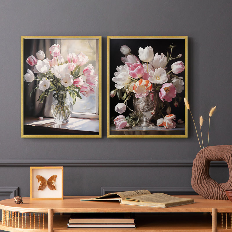 Série FLORAL DCCDVII-Impression encadrée de qualité supérieure - prête à être accrochée - aucun clou requis - aucun clou requis