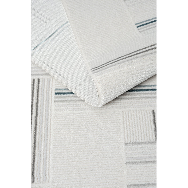 Saory Rectangle 78.74 cm x 114.17 cm Geometric and Striped Indoor / Outdoor Area Rug