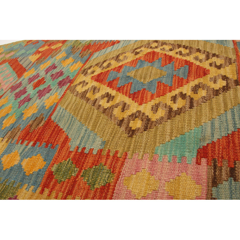 Kilim audacieux et coloré multicolore 2 pi 8 po x 4 pi 4 po