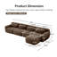 Canapé modulaire en L brun chocolat, canapé de salon moelleux en tissu moelleux avec repose-pieds, aucun assemblage requis-1431682198