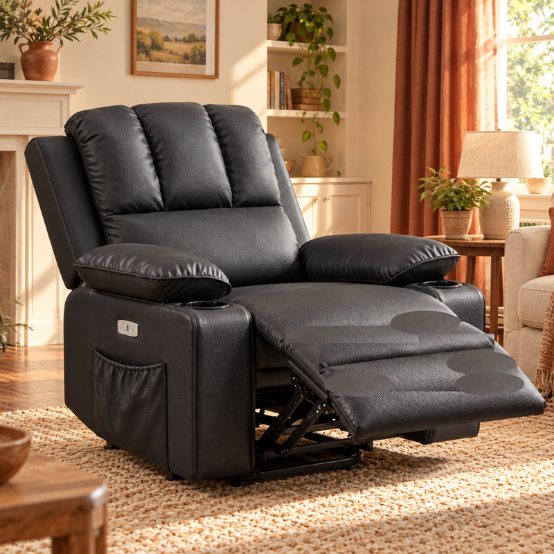 86 cm Wide Faux Leather Wall Ergonomic Recliner