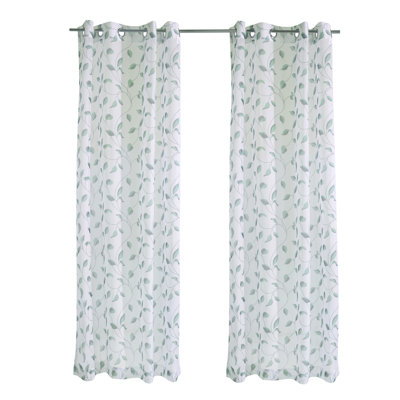 Rideau transparent à œillets Floral