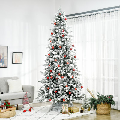 Arbre de Noël artificiel enneigé 9 pi avec 616 branches de cèdre réalistes HOMcom