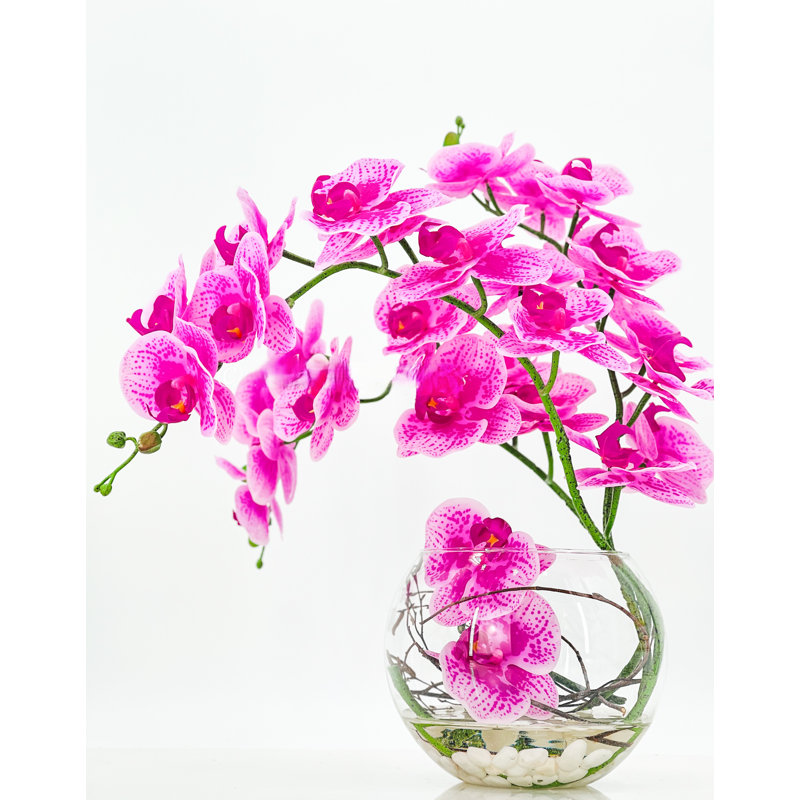 Centre de table avec 3 orchidées Real Touch, Rose