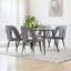 Ensemble de 2 pièces, chaise de salle à manger rembourrée en velours gris avec têtes de clou