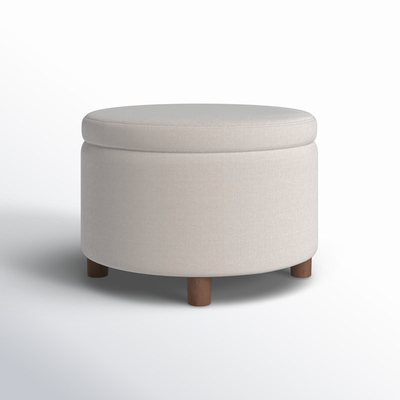 Upholstered Ottoman, White