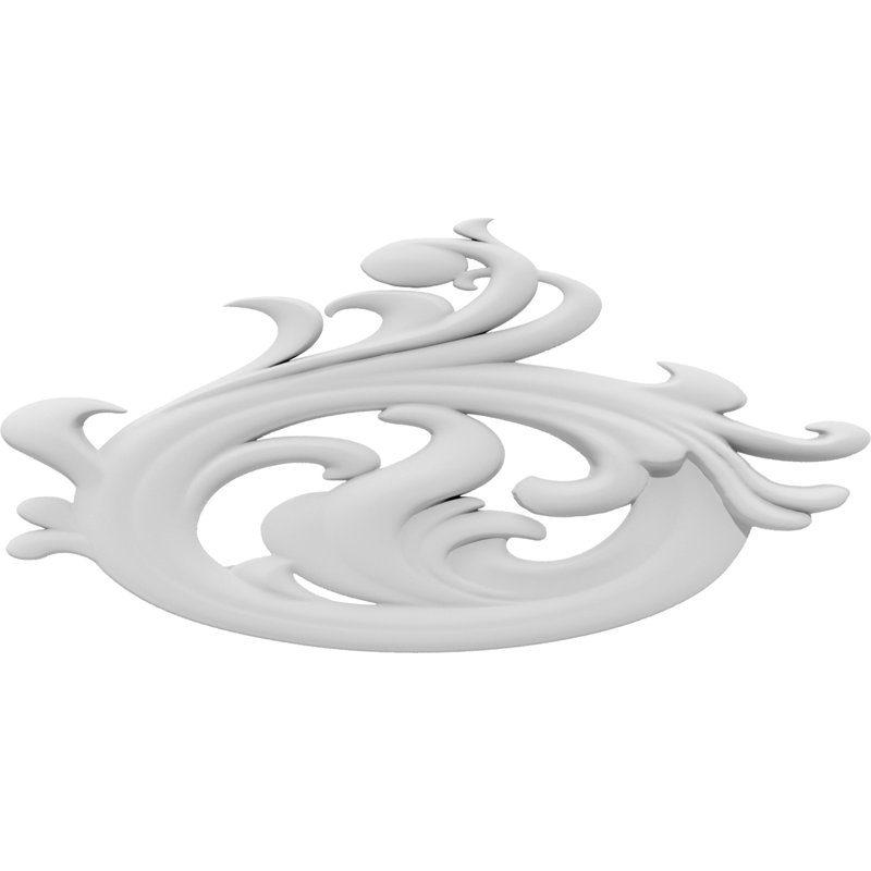 Applique Fayette Rosette, H 4 po x l 8 po x P 0,63 po, Gauche