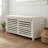 Rustic Entryway Storage Bench With Cushion - Shutter Door Organizer For Shoes And Accessories-199353380