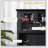Elegant Buffet With Hutch, Kitchen Pantry Storage Cabinet With Framed Glass Door, Drawer, And Microwave Space-1966931811