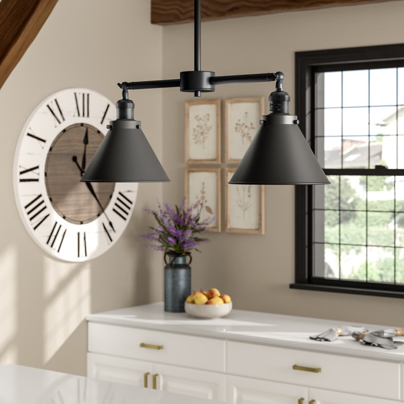 Paylor 2 - Light Kitchen Island Pendant, No Bulb Included, Matte Black, Matte Black