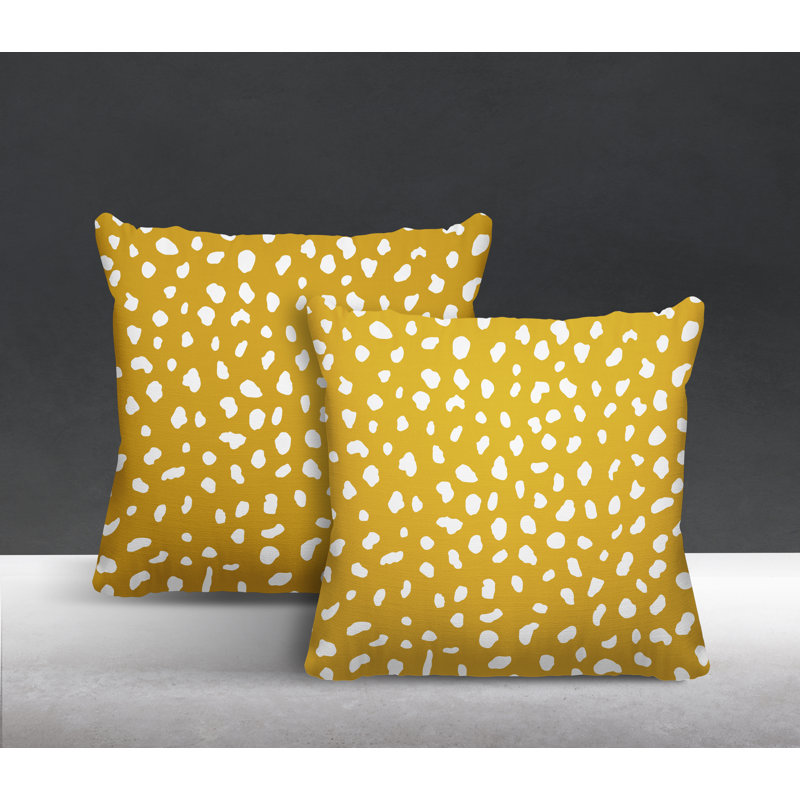 Coussin décoratif intérieur / extérieur, L 17 po x H 17 po, Jaune