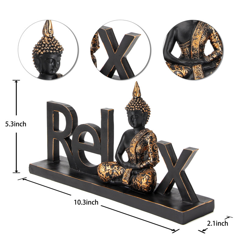 Or antique et noir - Bouddha Pose