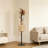 Floor-Standing Metal Coat Rack With A Natural Marble Base And 8 Strong Hooks; Practical For Storing Coats, Bags, And Hats In The Entryway.