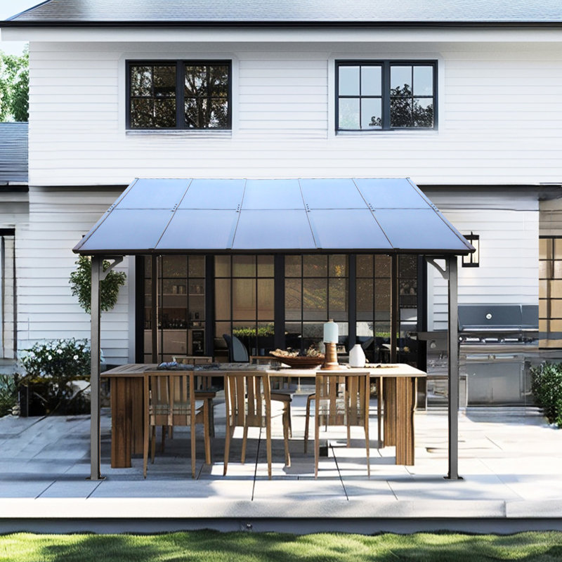 10' X Outdoor Awning Gazebo - Heavy Duty Metal Frame For Patio, Decks Weather- And Stable With Build, To Elements, Backyard