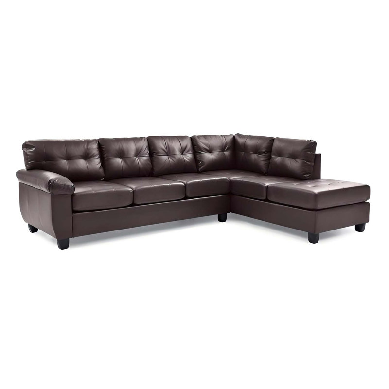 Gallant Sectionals (Without Ottoman), Cappuccino Faux Leather, Right Hand Facing