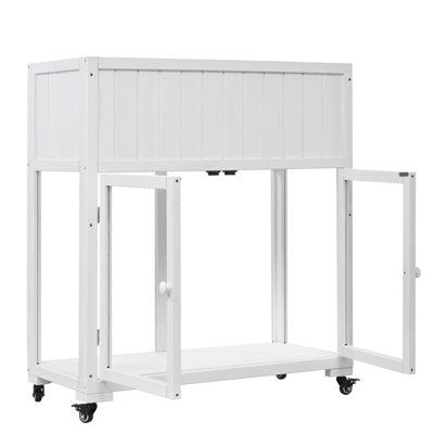 TOPMAX Patio 35.4''X17.7''X37.4'' Mini Wood Cold Frame