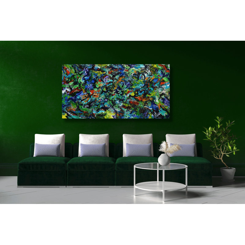 Celebration II On Giclee Canvas Hand Embellished Art, 41.5" H x 21.5" W x 1.75" D, White Framed Canvas