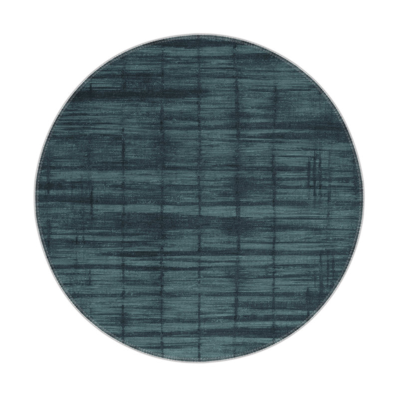 Tapis abstrait vert intérieur et extérieur Abstract, Rond 5 pi