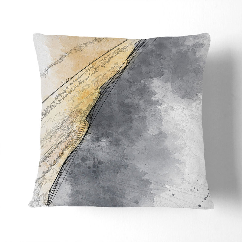Edge of a Sand Dune Cushion with Filling, Black, 40cm H x 40cm W x 15cm D