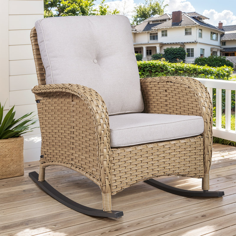 Chaise berçante d'extérieur Gaetanino, Beige, Jaune
