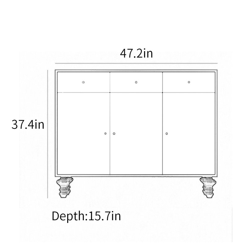 Multi-functional Large Capacity Sideboard