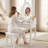 Makeup Vanity Table Set With 360Â° Mirror & Cushioned Stool - 4-Drawer Bedroom Dressing Desk-1762025775