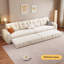 Canapé-lit modulaire en similicuir blanc crème-1270686443