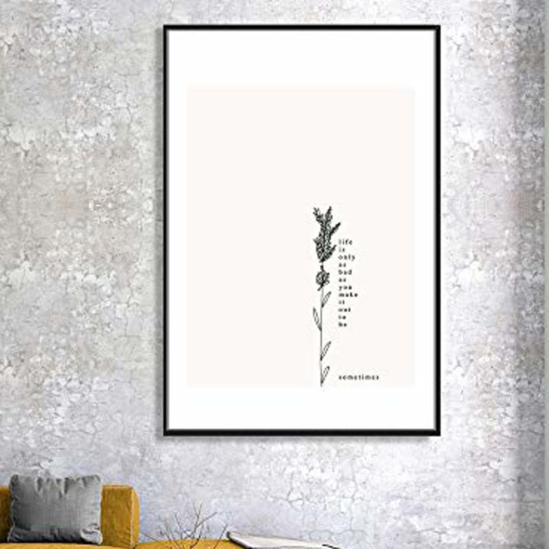 " Simple Words ", 24" H x 16" W x 1.5" D, Black Framed Canvas