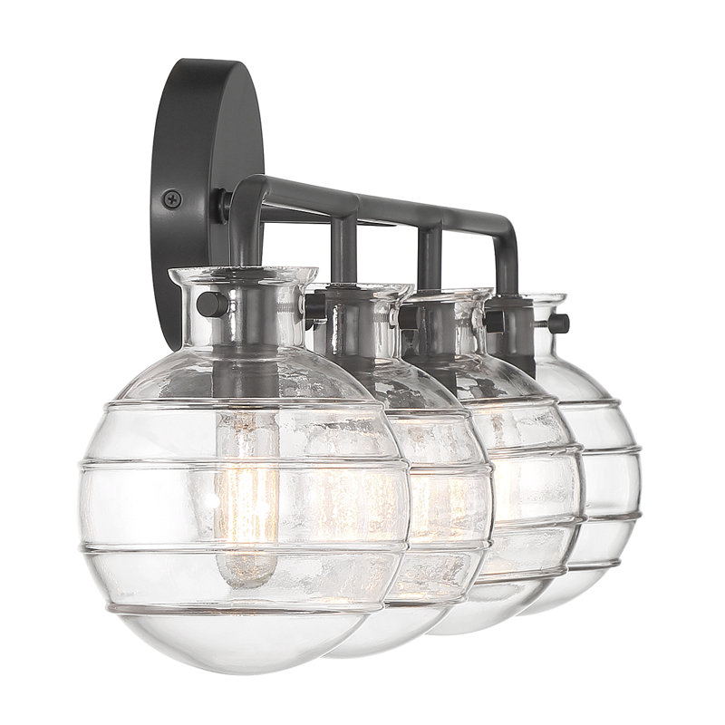 Annalucia 4 - Light Vanity Light in Silver, Silver, 10" H x 30.5" W x 30.5" D, 4 Lights