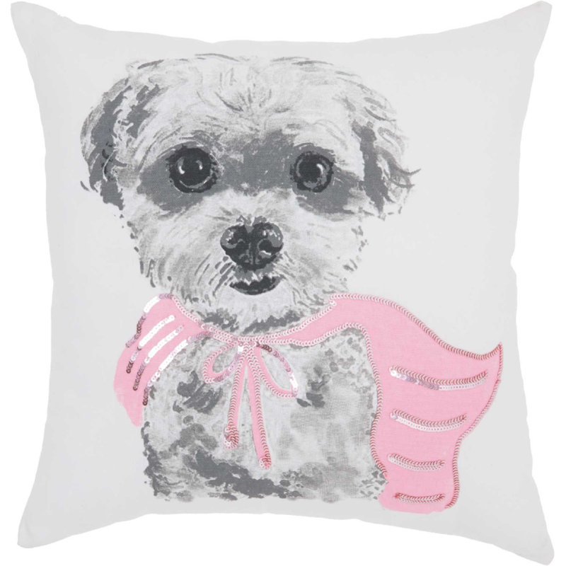 White And Pink Super Pup Throw Pillow White And Pink Super Pup Throw Pillow