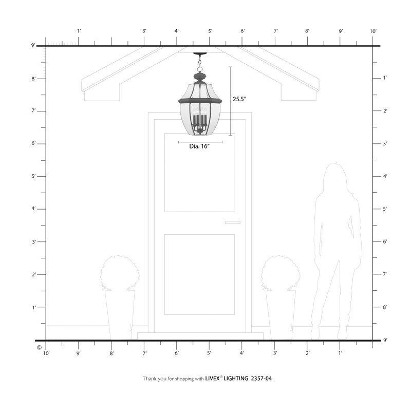 Lanterne suspendue d'extérieur à 25 lumières H 25,5 po Alexavier, Noir