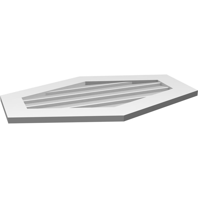 Ventilé vertical à pignon vertical 4/12 po, H 22 po x l 34 po x P 1 po
