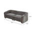 Canapé 3 places moderne incurvé de 222 cm de large, canapé profond rembourré avec larges accoudoirs et finitions en bois, canapé bas pour salon, gris-1861376076