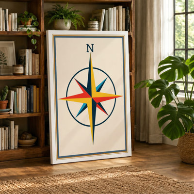 Compass Rose Geometric - Wrapped Canvas