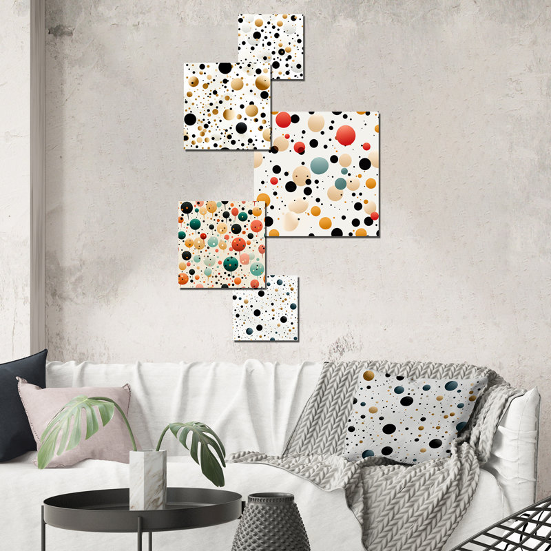 Ciarrai - Ensemble de 5 décorations murales à pois