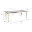 Table de salle à manger Dean, 60 à 84 pouces, pieds tournés à plateau extensible, bois de mindi blanc