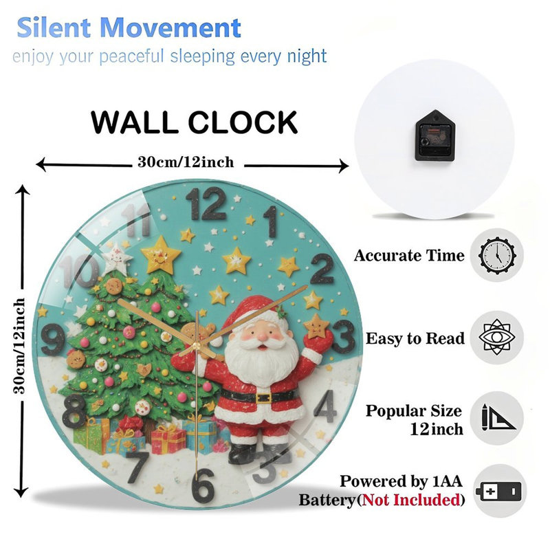 Horloge murale de Noël 12 pi