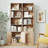 71'' Bookshelf w/2-Door Cabinet 6-Tier Bookcase Tall Storage Cabinet Display Rack