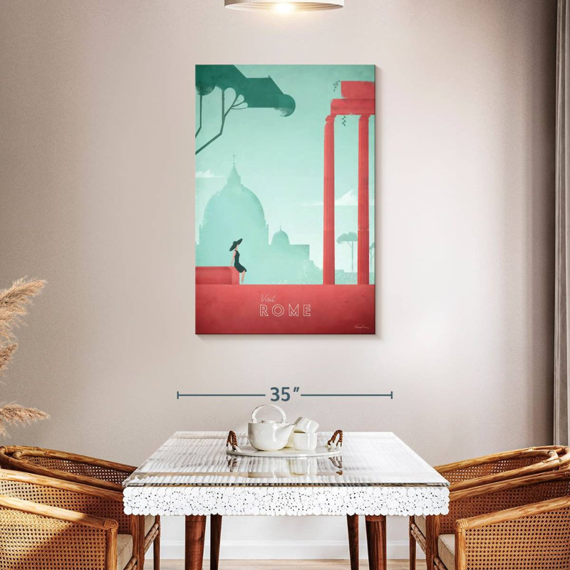 Affiche de voyage rétro Aime Rome, H 45 po x l 30 po