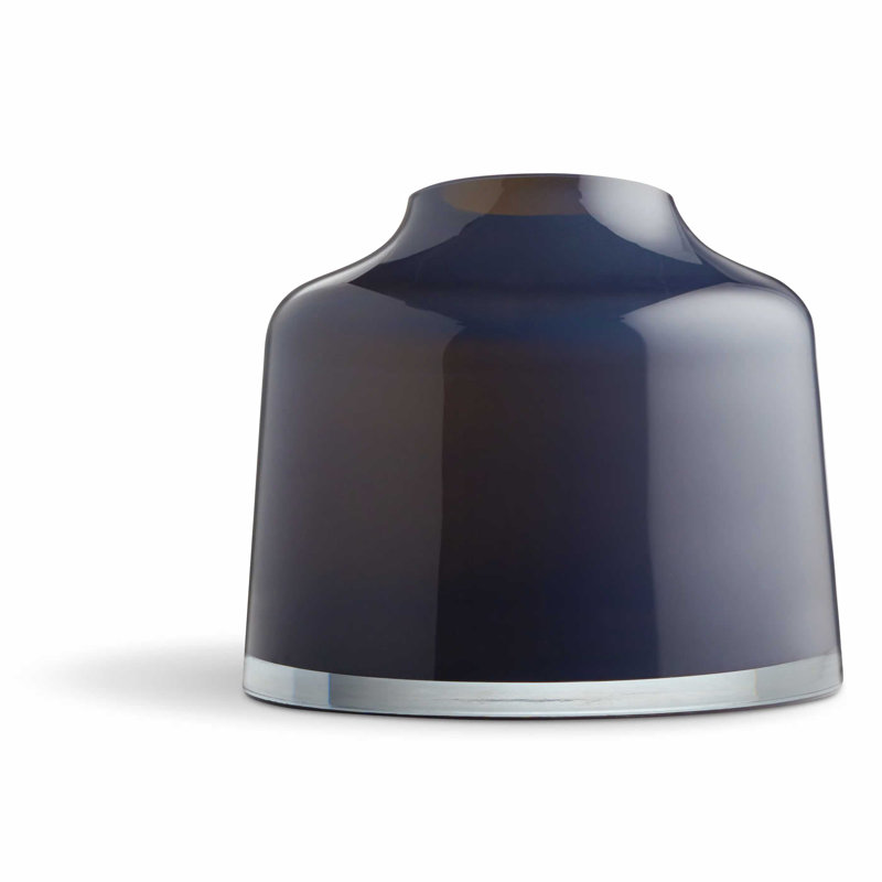 Variant Handmade Handblown Glass Table Vase, Midnight Blue, 7" H x 8" W x 8" D