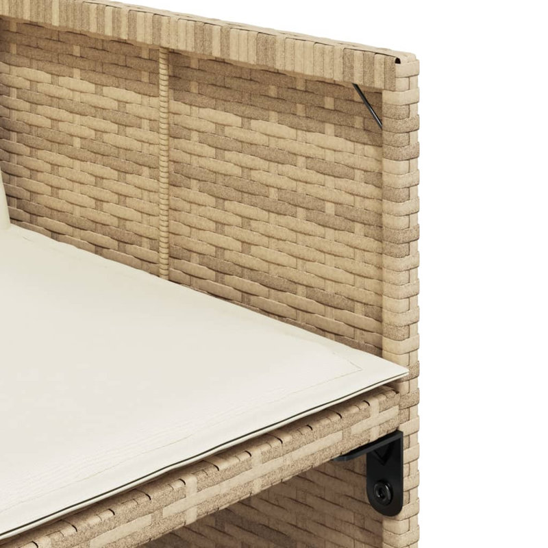  Ensemble de salle à manger de patio 10 pièces beige, brun, blanc crème