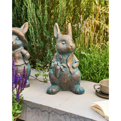 Animals Water Resistant Fiberstone Clay Garden Statue