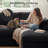 107'' Comfy U Shaped Sectional Modular 5-Piece Cloud Sofa with Ottomans Tool-free Easy Assembly Corduroy Fabric-295374928